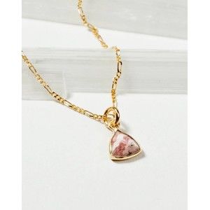 Gold Necklace Triangle Rhodocrosite